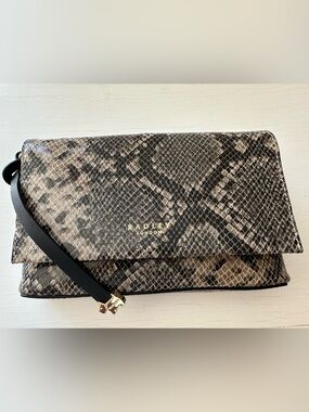 Radley London Small Lexington Snakeskin Foldover Crossbody Bag